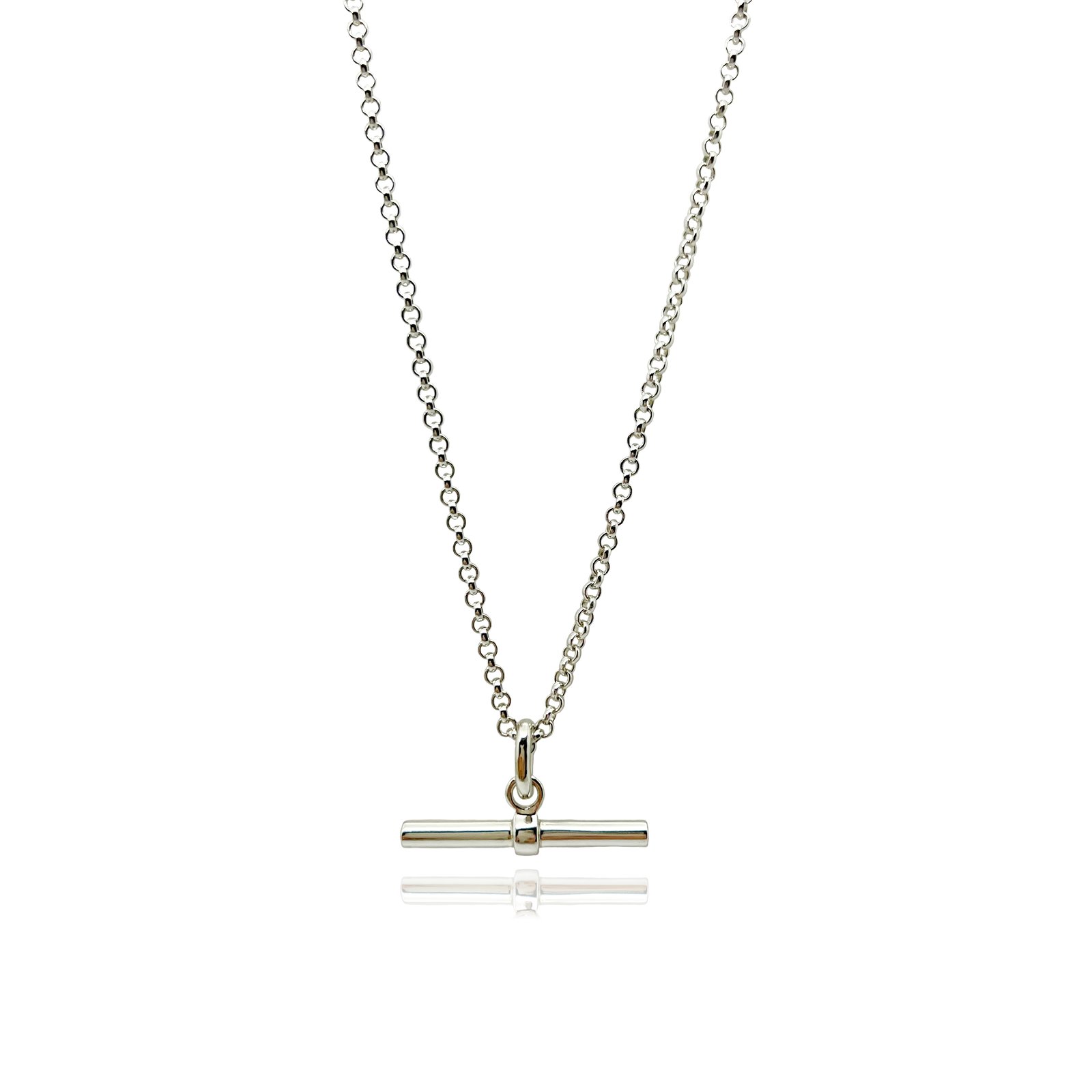 Solid silver t on sale bar necklace